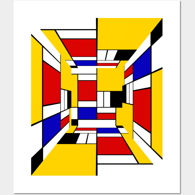 Mondrian Cube Wall Art by SiSuSiSu